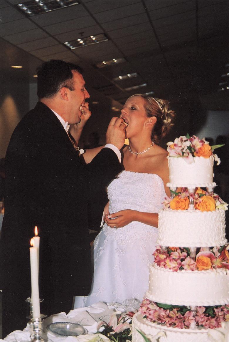 Feeding each other the cake